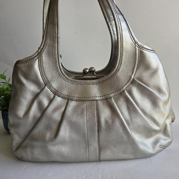 EUC Coach Ergo Metallic Silver Kisslock Bag (#12831) - Picture 4 of 12